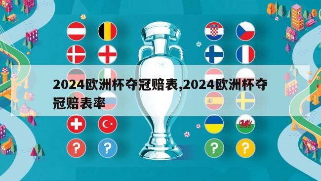 2024欧洲杯夺冠赔表,2024欧洲杯夺冠赔表率